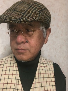 「アイテム（帽子）」を使った、しまうまおじさんさん（メンズ・165cm・60代）の冬コーディネート