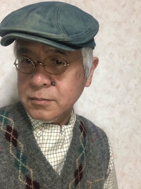 「アイテム（帽子）」を使った、しまうまおじさんさん（メンズ・165cm・60代）の冬コーディネート