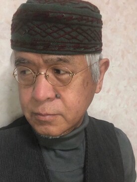 「アイテム（帽子）」を使った、しまうまおじさんさん（メンズ・165cm・60代）の冬コーディネート