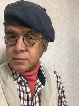 「アイテム（帽子）」を使った、しまうまおじさんさん（メンズ・165cm・60代）の春コーディネート