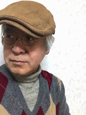 「アイテム（帽子）」を使った、しまうまおじさんさん（メンズ・165cm・60代）の春コーディネート