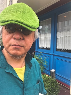 「45R（フォーティファイブアール）のアイテム（Tシャツ/カットソー）」を使った、しまうまおじさんさん（メンズ・165cm）の夏コーディネート