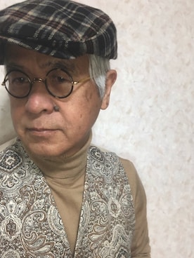 「アイテム（帽子）」を使った、しまうまおじさんさん（メンズ・165cm・60代）の冬コーディネート