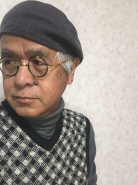 「アイテム（帽子）」を使った、しまうまおじさんさん（メンズ・165cm・60代）の冬コーディネート