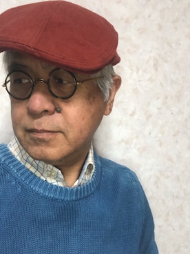 「アイテム（帽子）」を使った、しまうまおじさんさん（メンズ・165cm・60代）の冬コーディネート