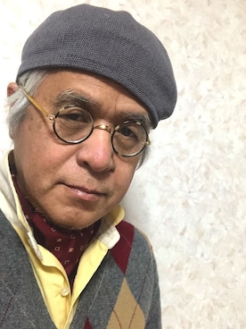 「アイテム（帽子）」を使った、しまうまおじさんさん（メンズ・165cm・60代）の冬コーディネート