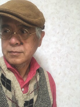「PUB（パブ）のアイテム（ハンチング/ベレー帽）」を使った、しまうまおじさんさん（メンズ・165cm）の春コーディネート