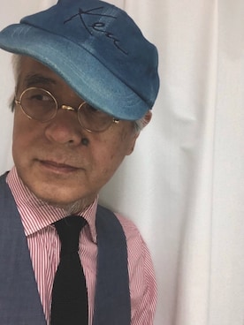 「アイテム（帽子）」を使った、しまうまおじさんさん（メンズ・165cm・60代）の秋コーディネート