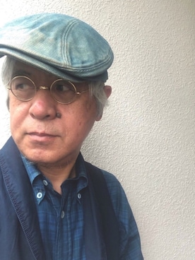 「アイテム（帽子）」を使った、しまうまおじさんさん（メンズ・165cm・60代）の秋コーディネート