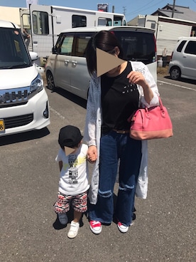 「CLOSE-UP（クローズアップ）のアイテム（パンツ）」を使った、りっくんママさん（レディース・155cm）の夏コーディネート