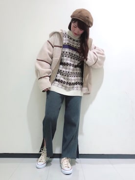 「w closet（ダブルクローゼット）のアイテム（その他アウター）」を使った、kimuraさん（レディース・162cm）の冬コーディネート