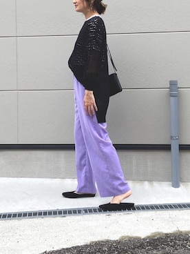 「Simplicite（サンプリシテ）のアイテム（スラックス）」を使った、shinoooさん（レディース・158cm）の夏コーディネート