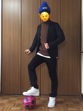 「ブラウンニット」｜「アイテム（ジャケット/アウター）」を使った、GAMIさん（メンズ・170cm）の冬コーディネート