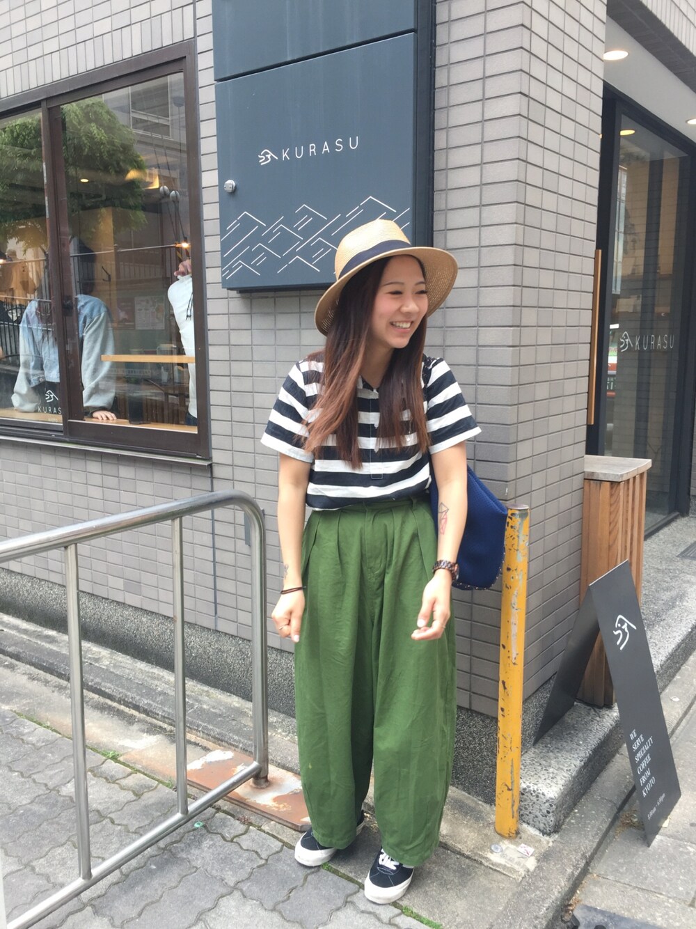 「ootd、WEAR、code、WEAR更新」｜「haco!のアイテム（パンツ、グリーン系）」を使った、graciewashereさん（レディース・153cm）の秋コーディネートの1枚目の写真