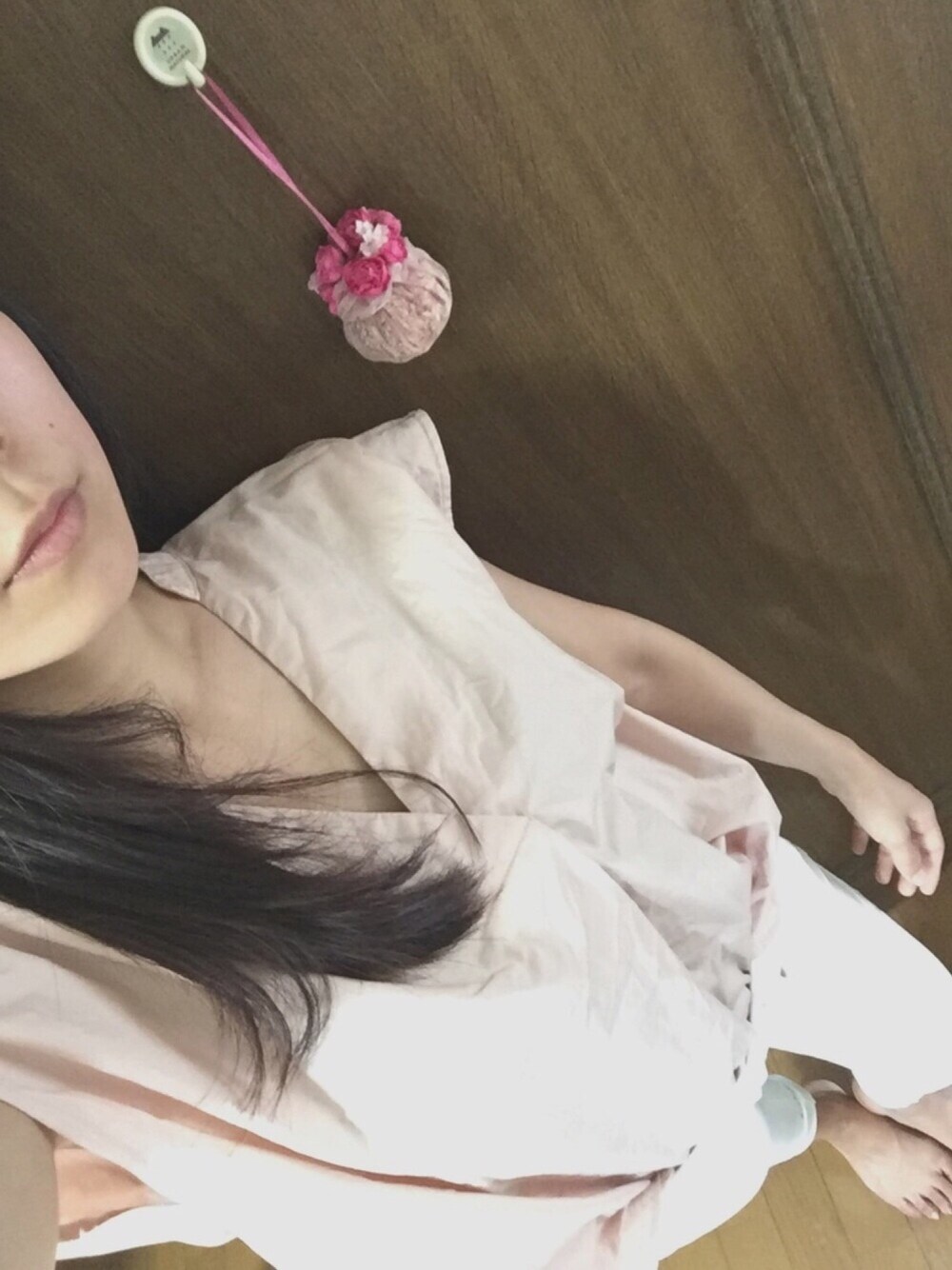 「GU、シンプル、4000yen以下、靴だけ高い」｜「GUのアイテム（シャツ/ブラウス、ピンク系）」を使った、ゆかさん（レディース・156cm）の夏コーディネートの1枚目の写真