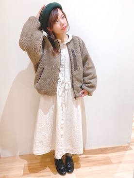 「カメラ女子」｜「アイテム（帽子）」を使った、suzukiさん（レディース・152cm）の秋コーディネート