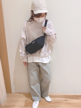 「Samansa Mos2 blue（サマンサモスモスブルー）のアイテム（スウェット）」を使った、suzukiさん（レディース・152cm）の春コーディネート