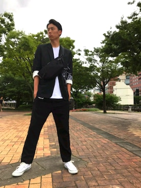 「アイテム（テーラードジャケット）」を使った、shinnosukeさん（メンズ・190cm・20代）の夏コーディネート