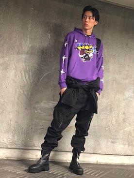「アイテム（ブーツ）」を使った、shinnosukeさん（メンズ・190cm・20代）の秋コーディネート
