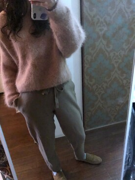 「UGG（アグ）のアイテム（懒汉鞋、ブラウン系）」を使った、soso_youngさん（レディース）の冬コーディネート