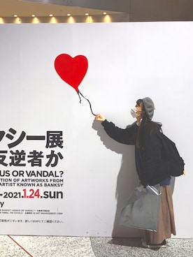 「Dickies（ディッキーズ）のアイテム（バックパック/リュック）」を使った、おにゃみさん（レディース・156cm）の冬コーディネート