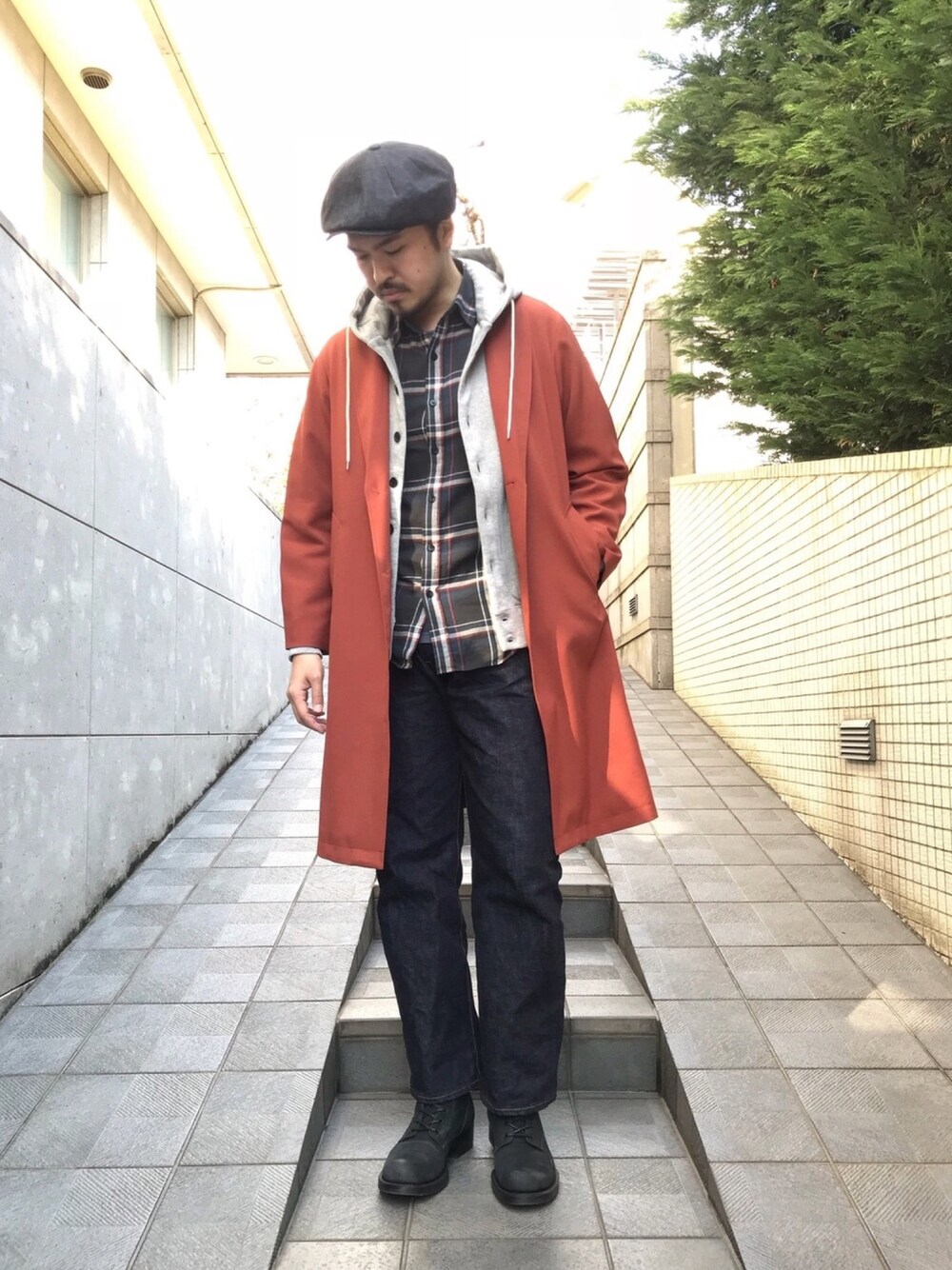 MR.OLIVEのチェスターコートを使った人気ファッションコーディネート