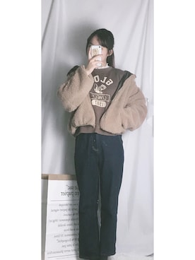 「ADOLESCENCE （アドレセンス）のアイテム（その他アウター）」を使った、森川夏-さん（レディース・168cm）の冬コーディネート