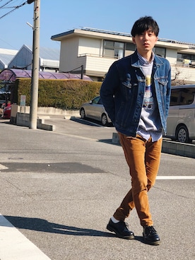 「ポロベアー」｜「アイテム（スウェット）」を使った、山田和俊さん（メンズ・167cm）の冬コーディネート