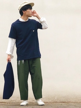 「Scye（サイ）のアイテム（Tシャツ/カットソー）」を使った、山田和俊さん（メンズ・167cm）の春コーディネート