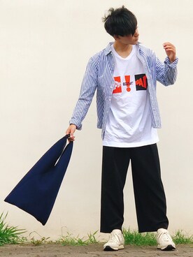 山田和俊さんの「MM6 Maison Margiela メッシュトートバッグ」を使ったコーディネート