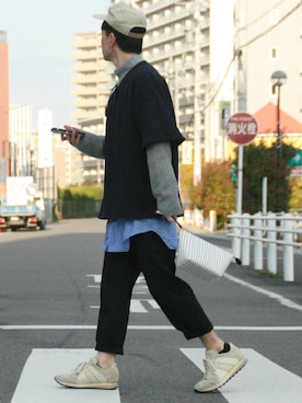 「JIL SANDER（ジルサンダー）のアイテム（スウェット）」を使った、山田和俊さん（メンズ・167cm）の冬コーディネート