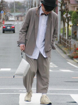「Hender Scheme（エンダースキーマ）のHender Scheme glass cord (bs-rc-gc)（その他小物、ベージュ系）」を使った、山田和俊さん（メンズ・167cm）の春コーディネート