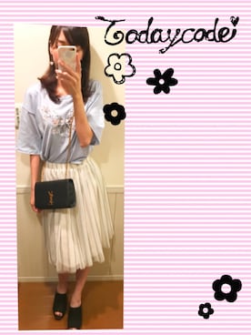 「YEVS（イーブス）のアイテム（スカート）」を使った、りぃさん（レディース・167cm）の夏コーディネート