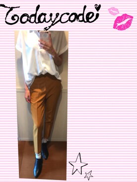 「マスタードイエロー」｜りぃさん（レディース・167cm）の秋コーディネート