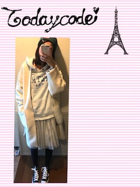 「YEVS（イーブス）のアイテム（スカート）」を使った、りぃさん（レディース・167cm）の冬コーディネート