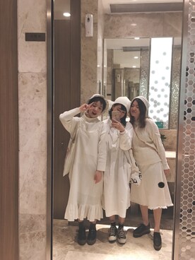 「MONKI（モンキ）のアイテム（ソックス/靴下）」を使った、小史迷さん（レディース・159cm）の冬コーディネート