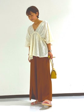 「NANO universe（ナノユニバース）のアイテム（サンダル）」を使った、nano・universe ルミネ大宮 Womensさん（レディース・160cm）の夏コーディネート