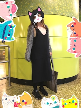 「CECIL McBEE（セシルマクビー）のアイテム（ピーコート）」を使った、Kristy Ng さん（レディース・157cm）の春コーディネート