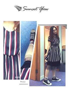 「Coquette（コケット）のアイテム」を使った、Kristy Ng さん（レディース・157cm）の春コーディネート