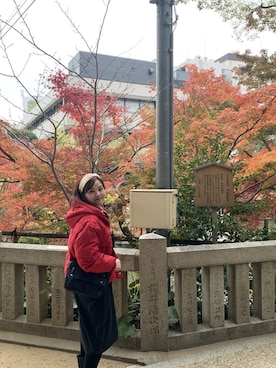 「red」｜「アイテム（ブーツ）」を使った、Kristy Ng さん（レディース・157cm）の冬コーディネート