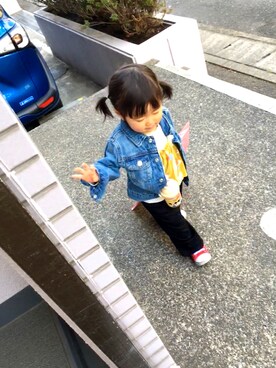 「babygap」｜「アイテム（デニムジャケット）」を使った、natsuさん（キッズ・80cm）の春コーディネート