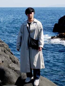 「アイテム（その他アウター、ホワイト系）」を使った、MIKIさん（メンズ・169cm）の春コーディネート