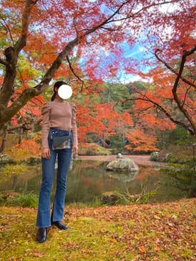 「AZUL（アズール）のアイテム（バッグ）」を使った、REOさん（レディース・166cm）の秋コーディネート