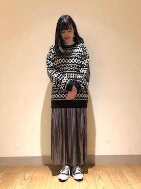 ローリーズファームならファミリー店さん（レディース・161cm）の冬コーディネート