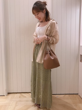 「夏秋ミックス」｜「アイテム（タンクトップ）」を使った、ローリーズファームならファミリー店さん（レディース・152cm）の夏コーディネート