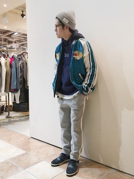 「AVIREX（アヴィレックス）のアイテム（ブルゾン）」を使った、SHOさん（メンズ・168cm）の冬コーディネート