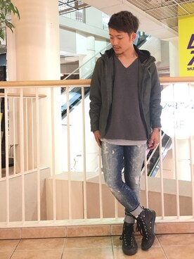 「AVIREX（アヴィレックス）のアイテム（ブルゾン）」を使った、SHOさん（メンズ・168cm）の秋コーディネート