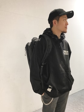 「AVIREX（アヴィレックス）のアイテム（キャップ）」を使った、SHOさん（メンズ・168cm）の冬コーディネート
