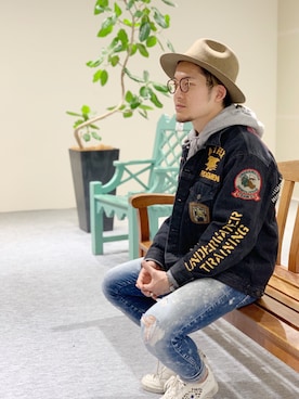 「ジージャン」｜「アイテム（ブルゾン）」を使った、SHOさん（メンズ・168cm）の春コーディネート