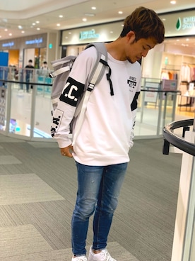 「AVIREX（アヴィレックス）のアイテム（スウェット）」を使った、SHOさん（メンズ・168cm）の秋コーディネート